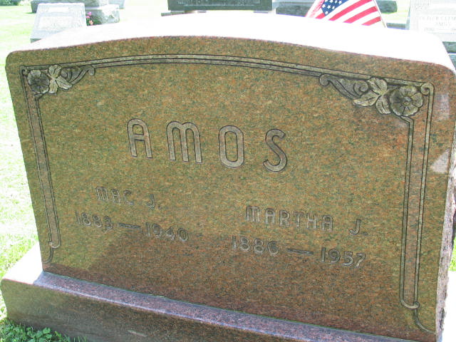 Mac and Martha Amos tombstone
