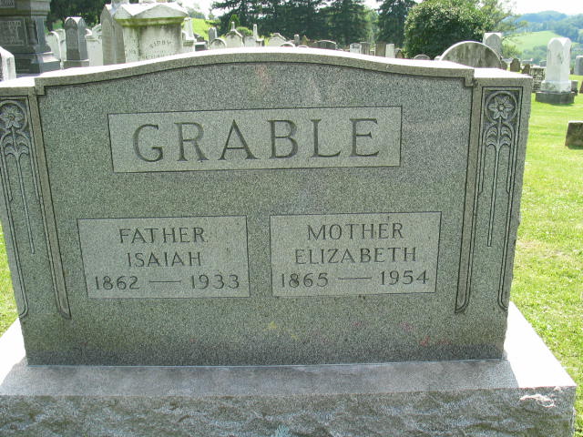 Isaiah and Elizabeth Grable tombstone