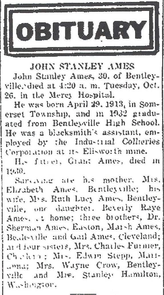 John Stanley Ames obituary