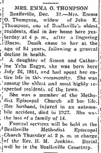 Emma O. Thompson obituary