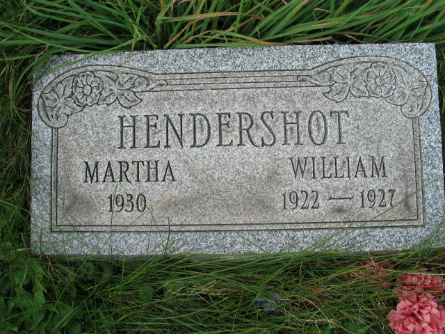 Martha and William Hendershot tombstone