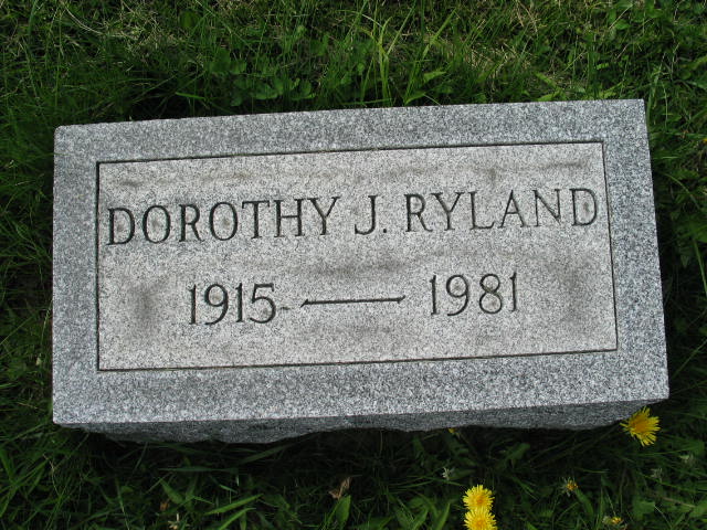 Dorothy J. Ryland tombstone