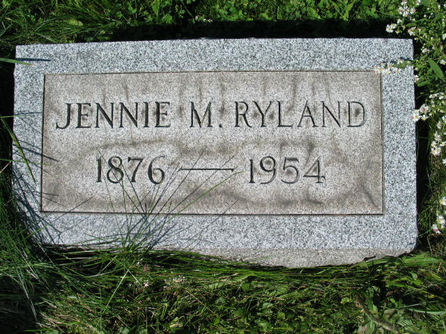 Jennie M. Ryland tombstone