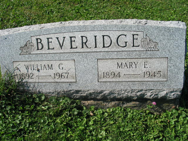William G. and Mary E. Beveridge tombstone
