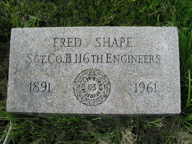 Fred Shape tombstone