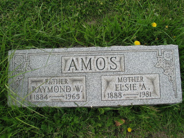 Raymond W. and Elsie A. Amos tombstone