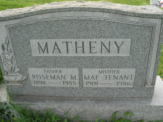 Roseman M. Matheny tombstone