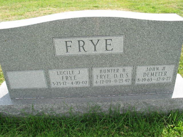 Lucile J. Frye, HUnter H. Frye, John H. Demeter