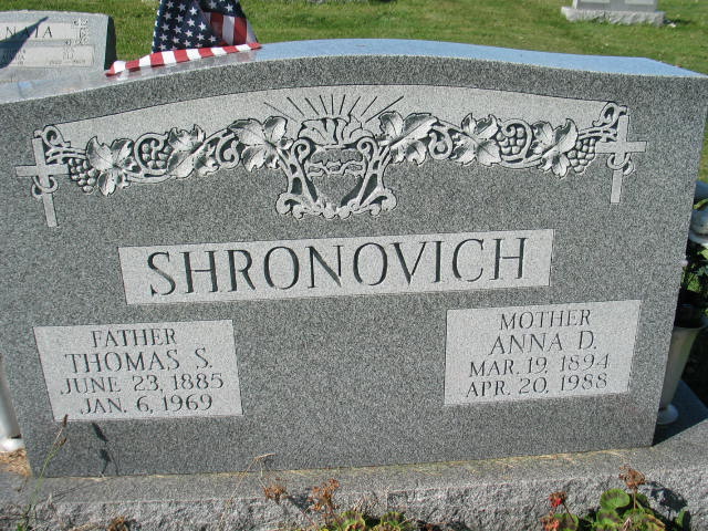 Thomas s. and Anna D. Shronovich