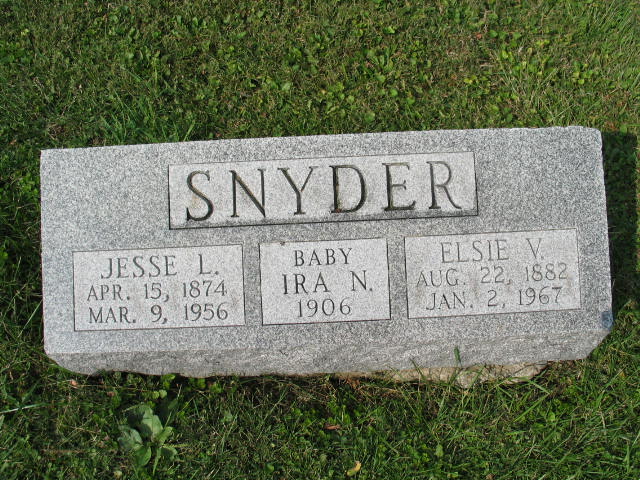 Jesse L. Baby Ira N. and Elsie V. Snyder