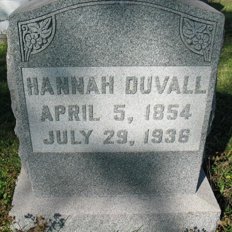 Hannah Duvall tombstone