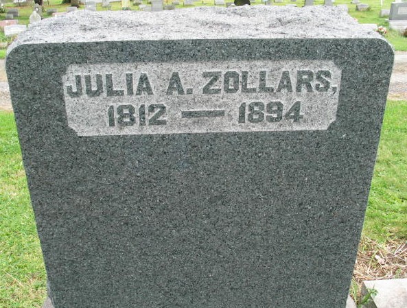 Julia A. Zollars tombstone