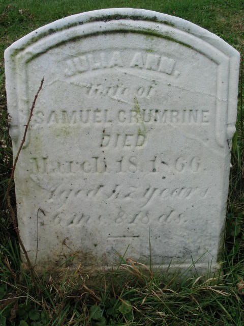 Julia Ann Crumrine tombstone
