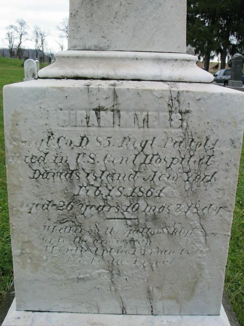 Hiram Myers tombstone