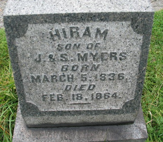 Hiram Myers tombstone