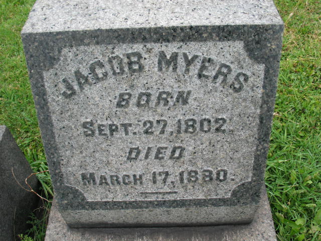 Jacob Myers tombstone