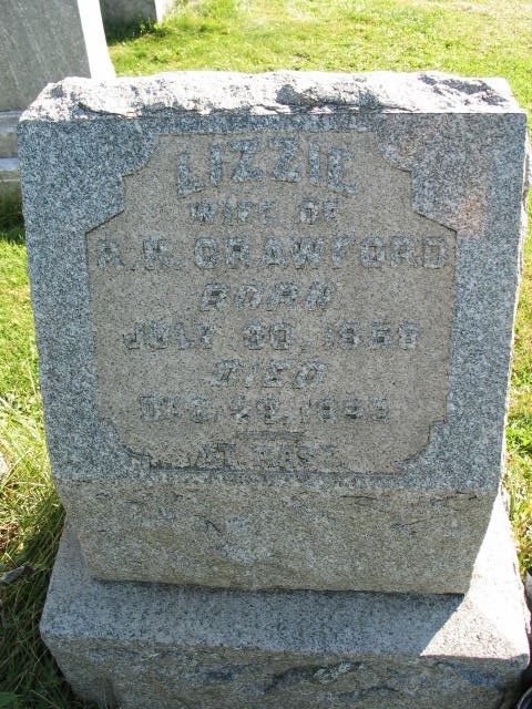 Lizzie Crawford tombstone