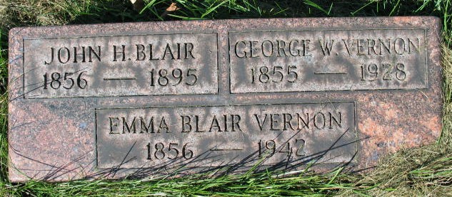 Emma Blair Vernon tombstone