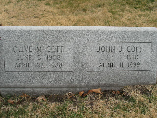 John J. Goff tombstone