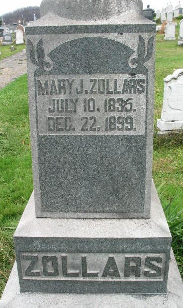 Mary J. Zollars tombstone