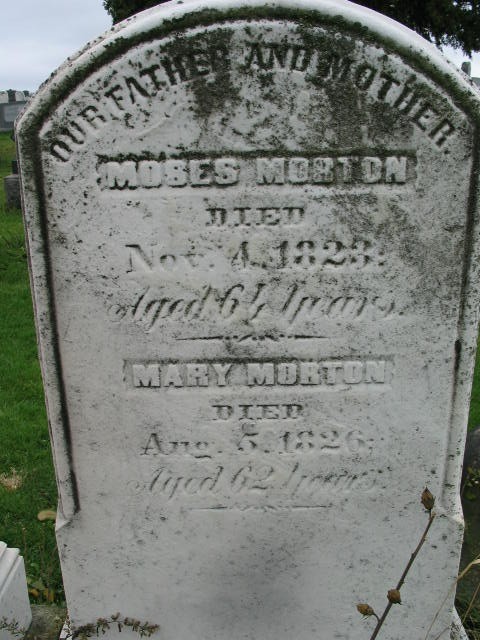 Mary Morton tombstone