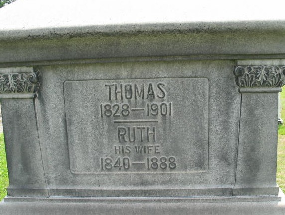 Ruth and Thomas Hill tombstone