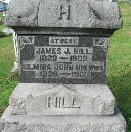 James J. and Elmira Hill tombstone