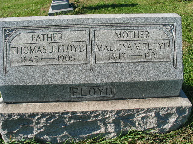 Malissa V and Thomas J. Floyd tombstone