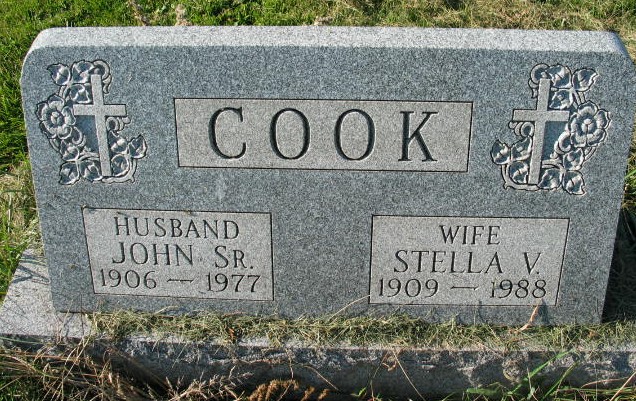 John and Stella Cook tombstone