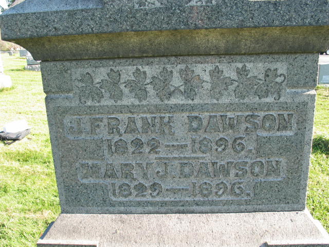 Mary J. Dawson tombstone