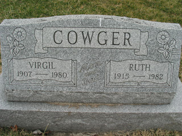 Ruth and Virgil Cowger tombstone