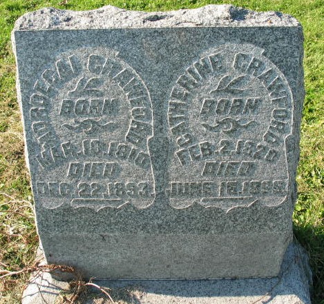 Catherine and Mordecai Crawford tombstone