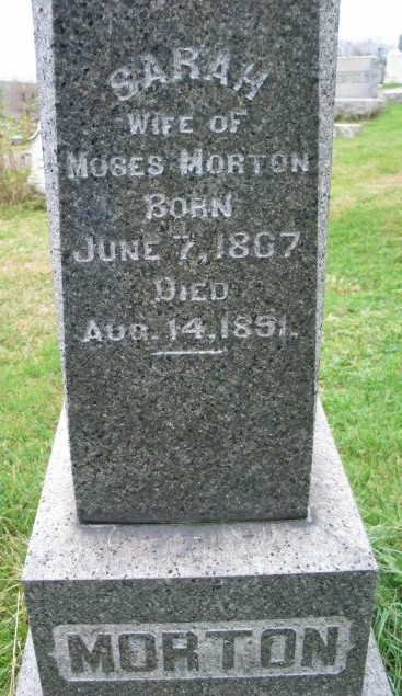 Sara Morton tombstone