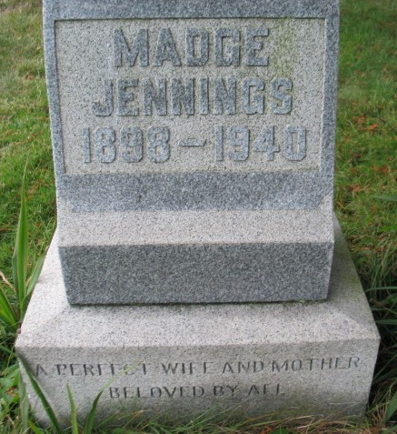 Madge Jennings tombstone