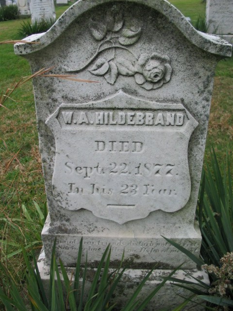 W. A. Hildebrand tombstone