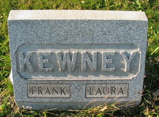Frank and Laura Kewney tombstone