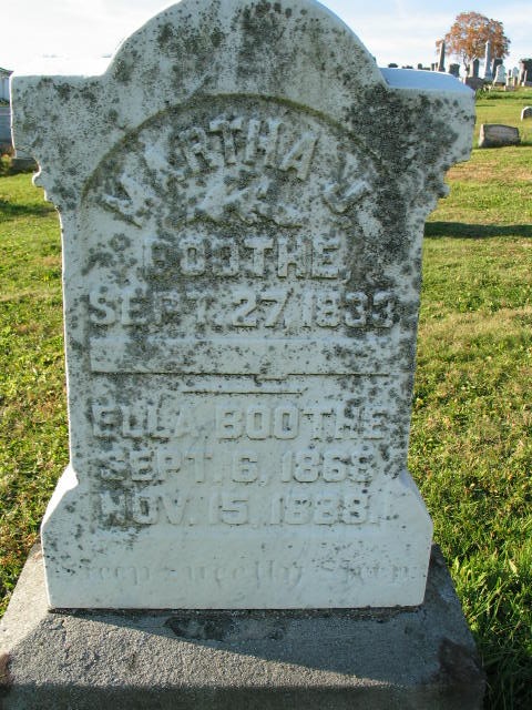 Martha J. Boothe tombstone