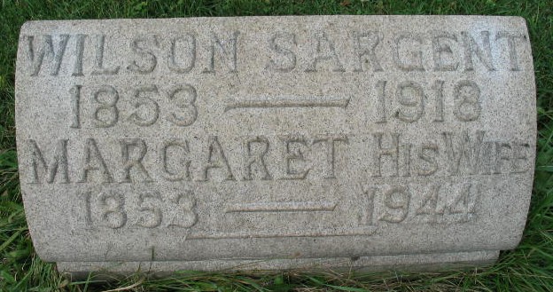 Wilson and Margaret Sargent tombstone