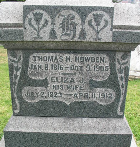 Thomas H. and Eliza J. Howden tombstone