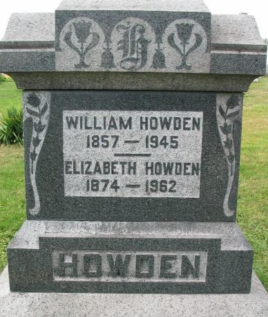 William and Elizabeth Howden tombstone