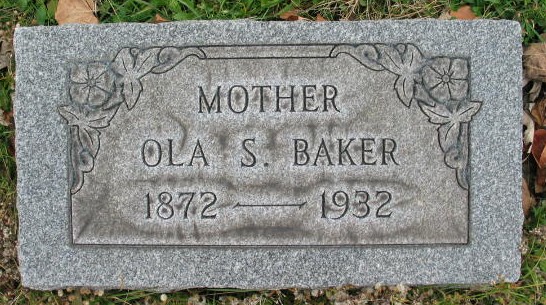 Ola S. Baker tombstone