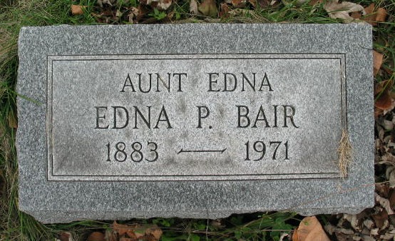 Edna P. Bair tombstone