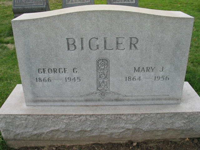 George and Mary J. Bigler tombstone