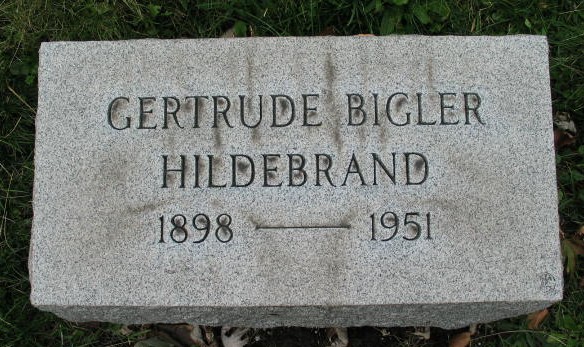 Gertrude Bigler Hildebrand tombstone