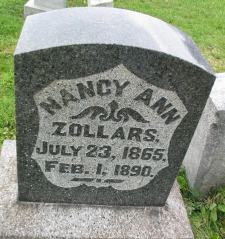 Nancy Ann Zollars tombstone