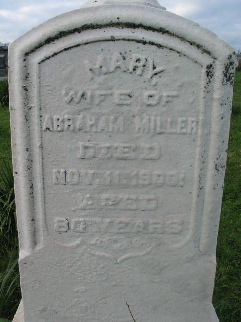 Mary Miller tombstone