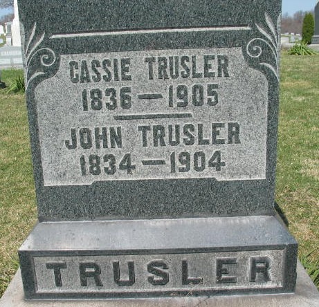 Cassie and John Trussler tombstone