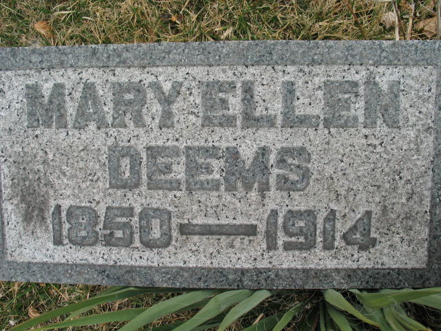 Mary Ellen Deems tombstone