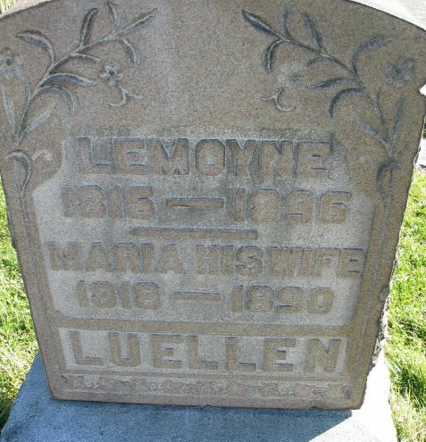 Lemoyne and Maria Luellen tombstone