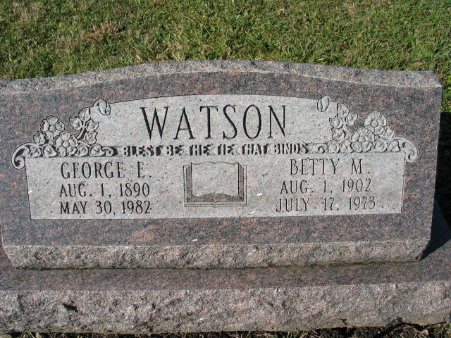 George E. and Betty M. Watson tombstone
